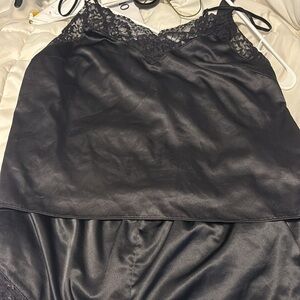 Sleek Black Lace Chemise